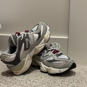 New Balance Kids Sneakers in Gray and Burgundy